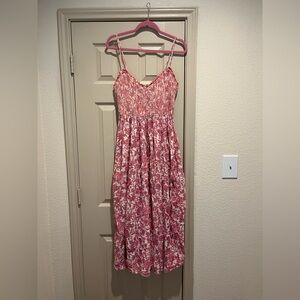 Free People Pink Floral Maxi Dress